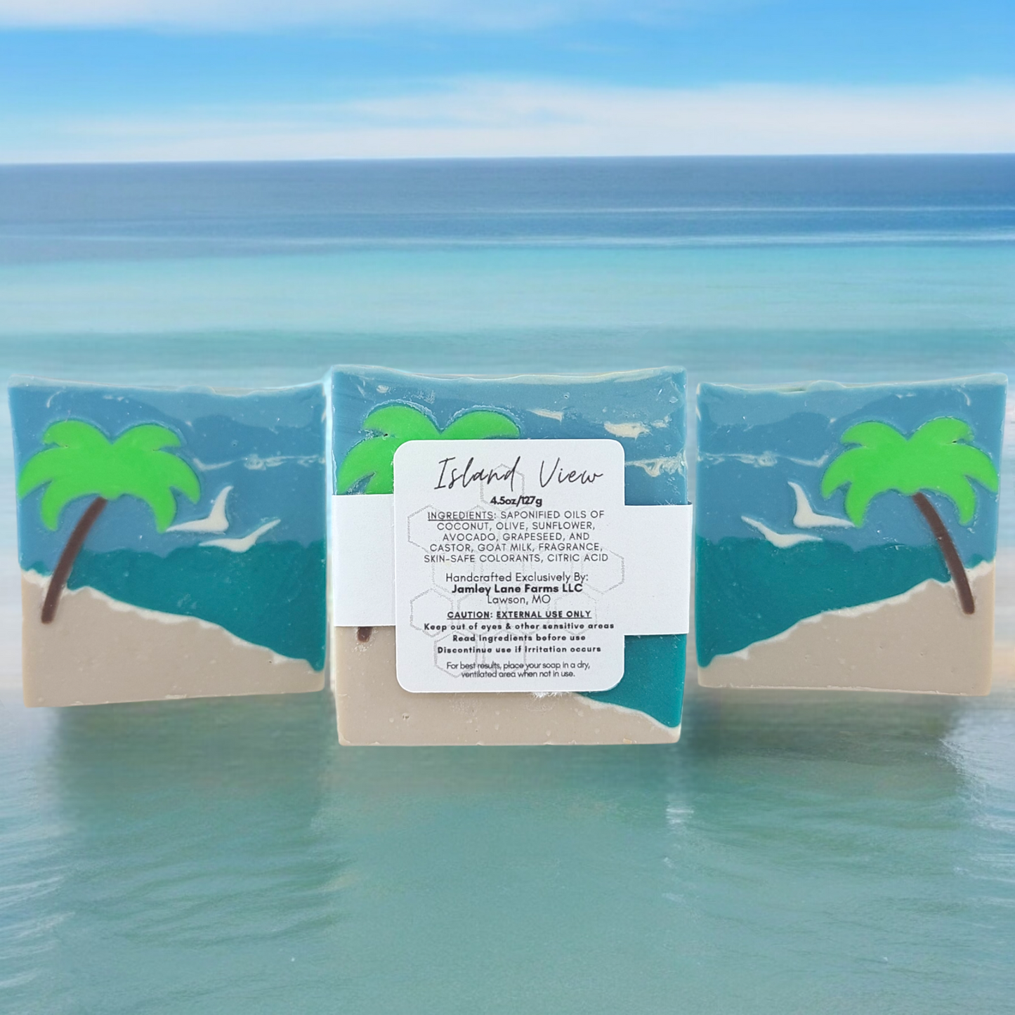 Paradise Island View Artisan Goat Milk Soap 4.4oz Bar