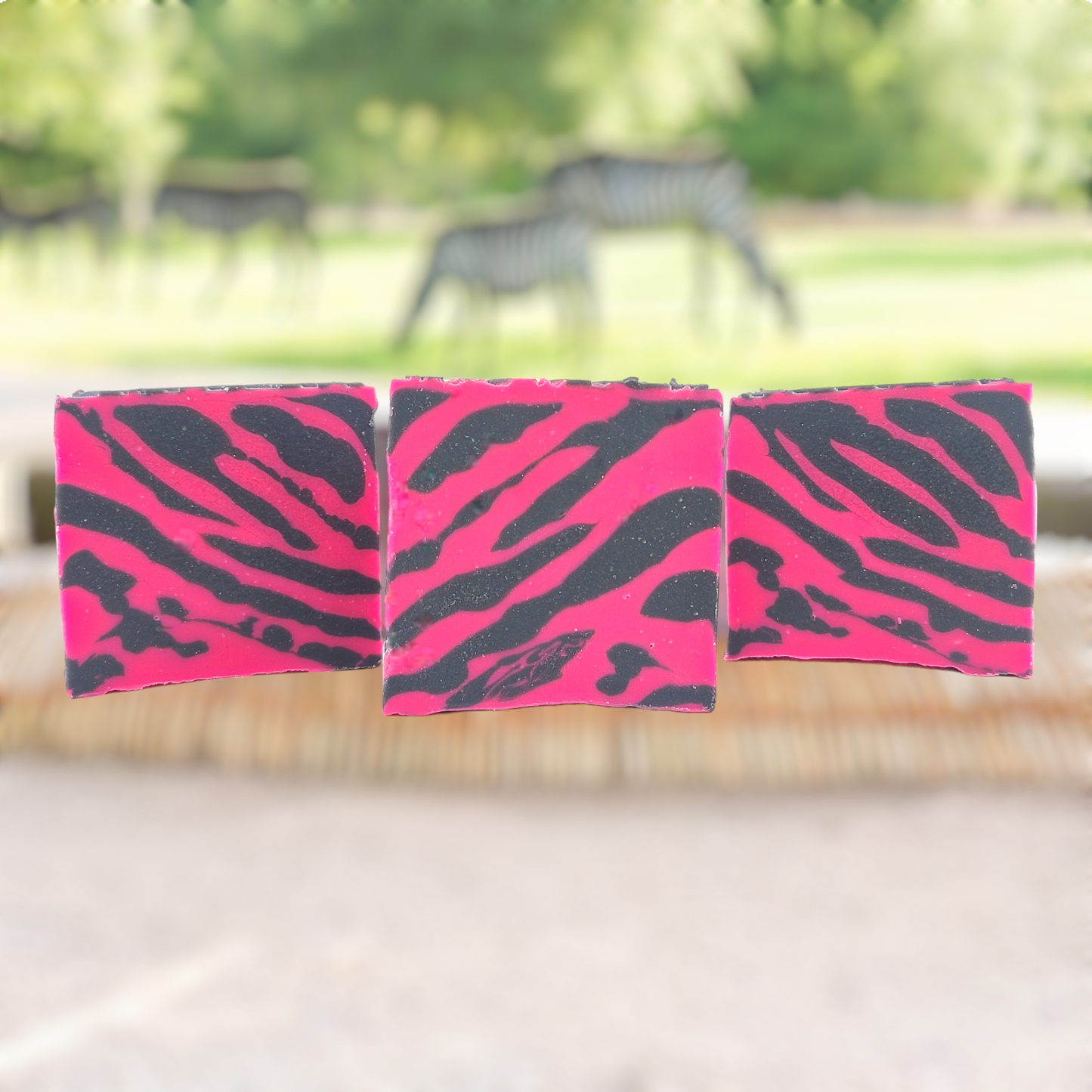 Hot Pink Zebra Artisan Goat Milk Soap 4oz Bar