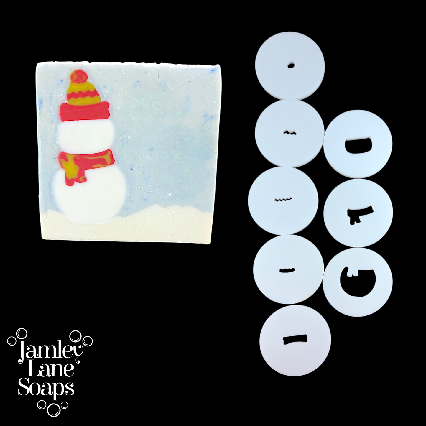 Snowman With Hat and Scarf 8 Piece Extruder Disc Set