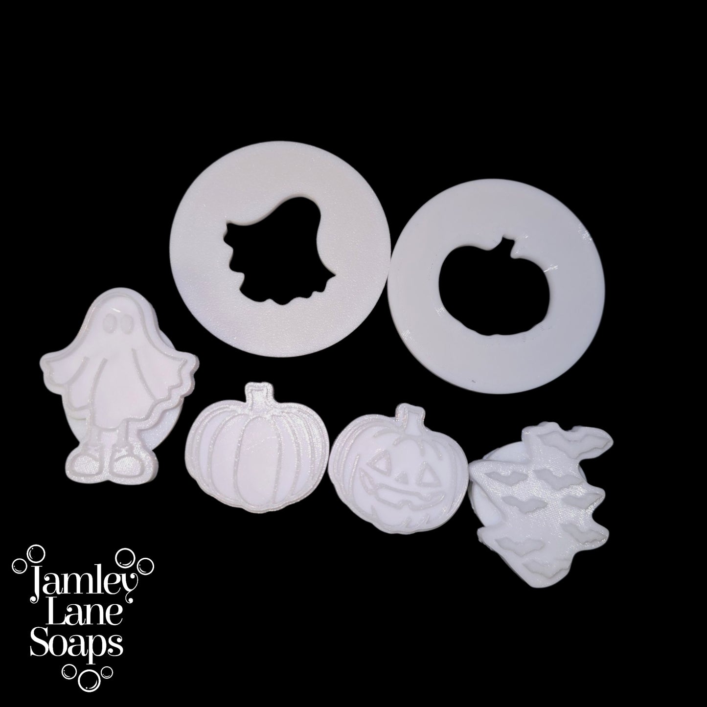 Halloween Friends Ghost, Pumpkin, Bats Extruder Discs and Stamp 6 Piece Set