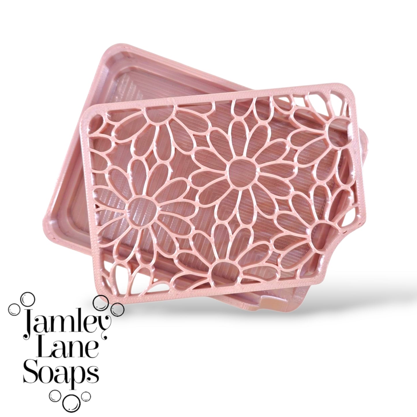 Daisies Soap Dish- 2 Piece Easy Clean Soap Dish