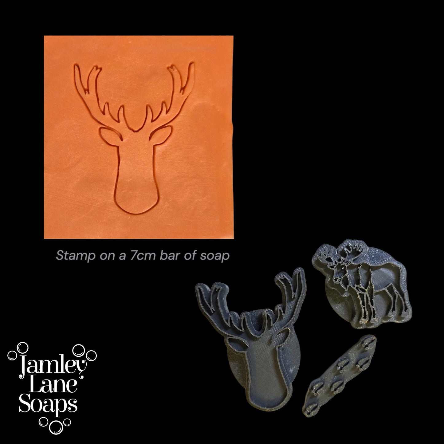 Moose, Deer, and Tracks Soap Stamps 3 Piece Set