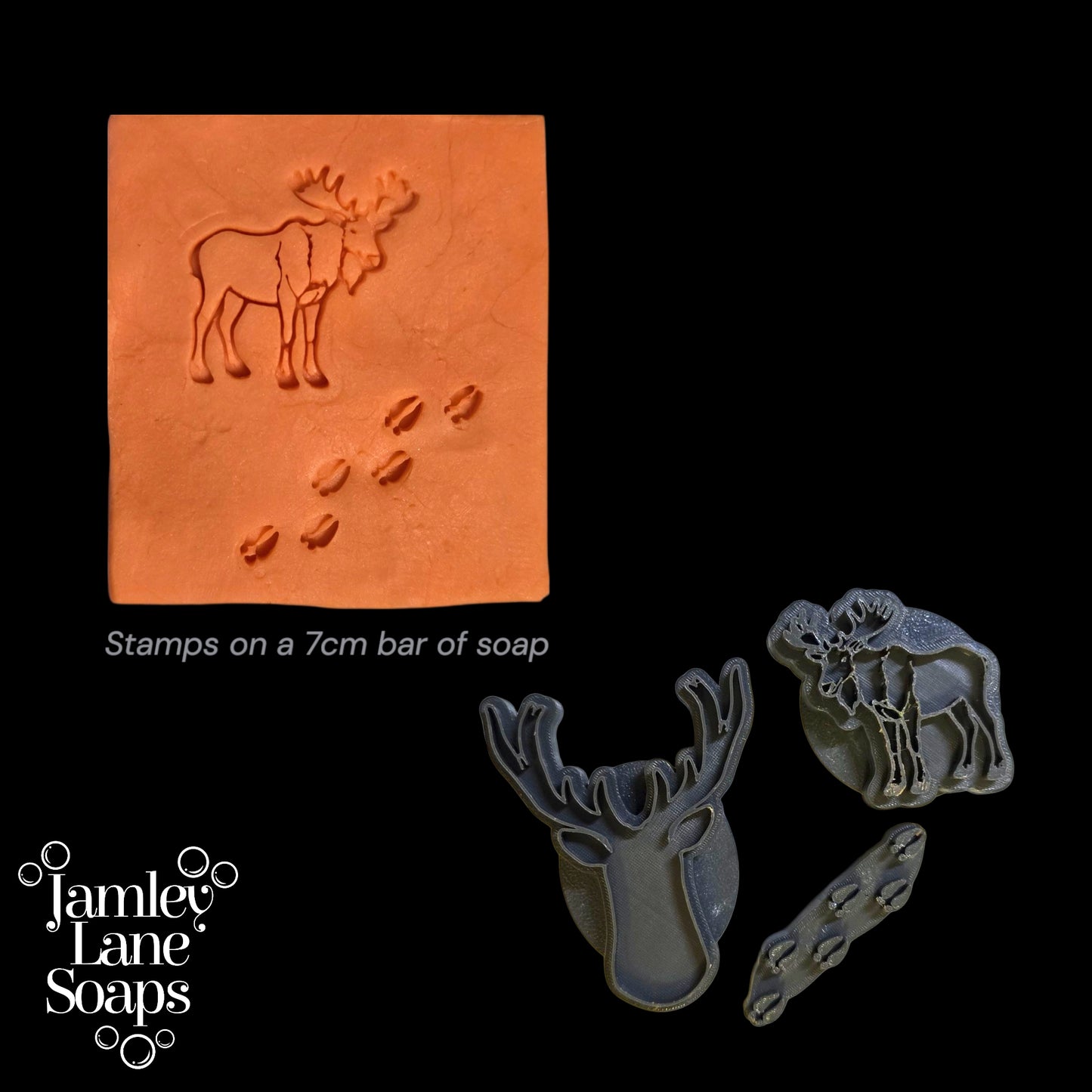 Moose, Deer, and Tracks Soap Stamps 3 Piece Set