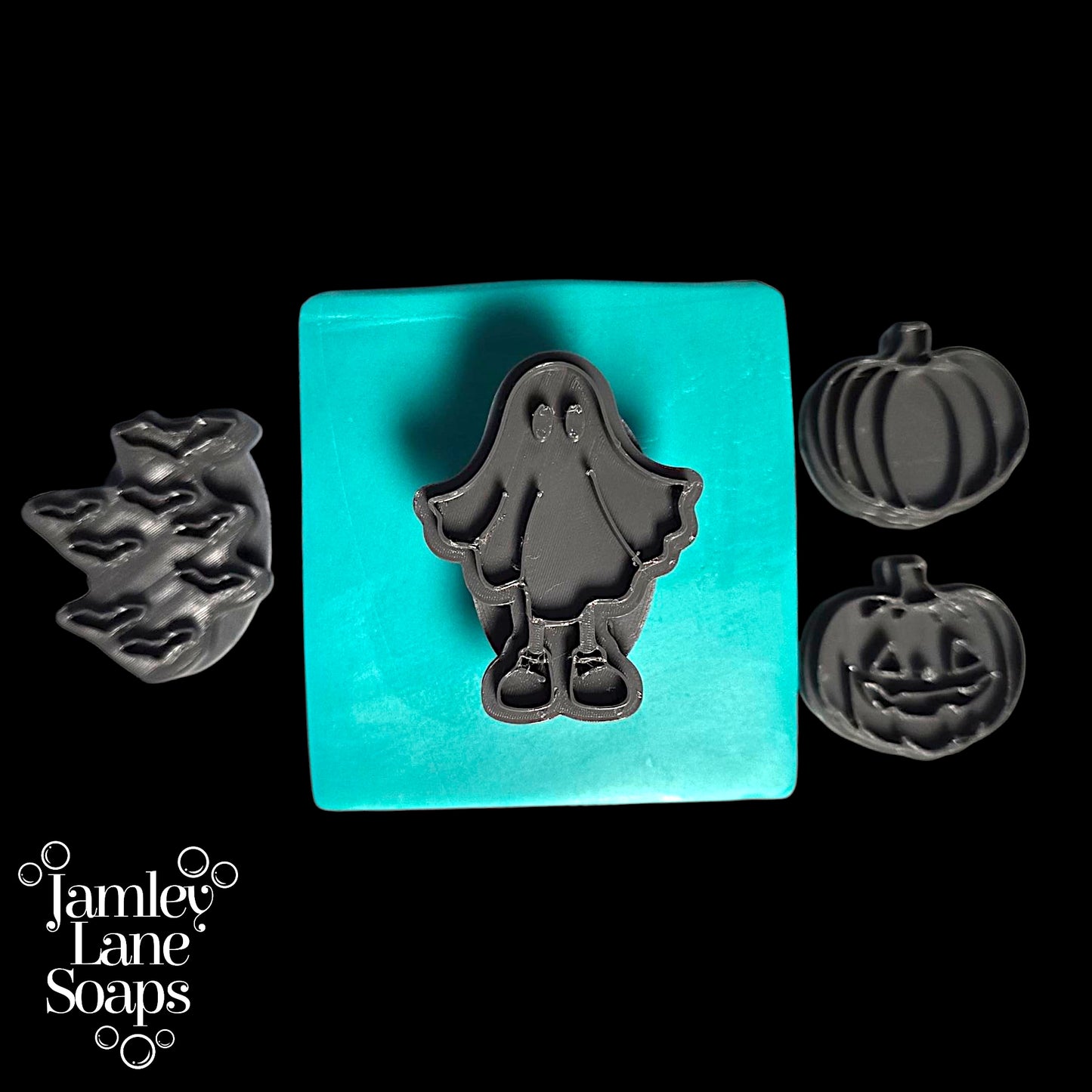 Halloween Friends Ghost, Pumpkin, Bats Extruder Discs and Stamp 6 Piece Set