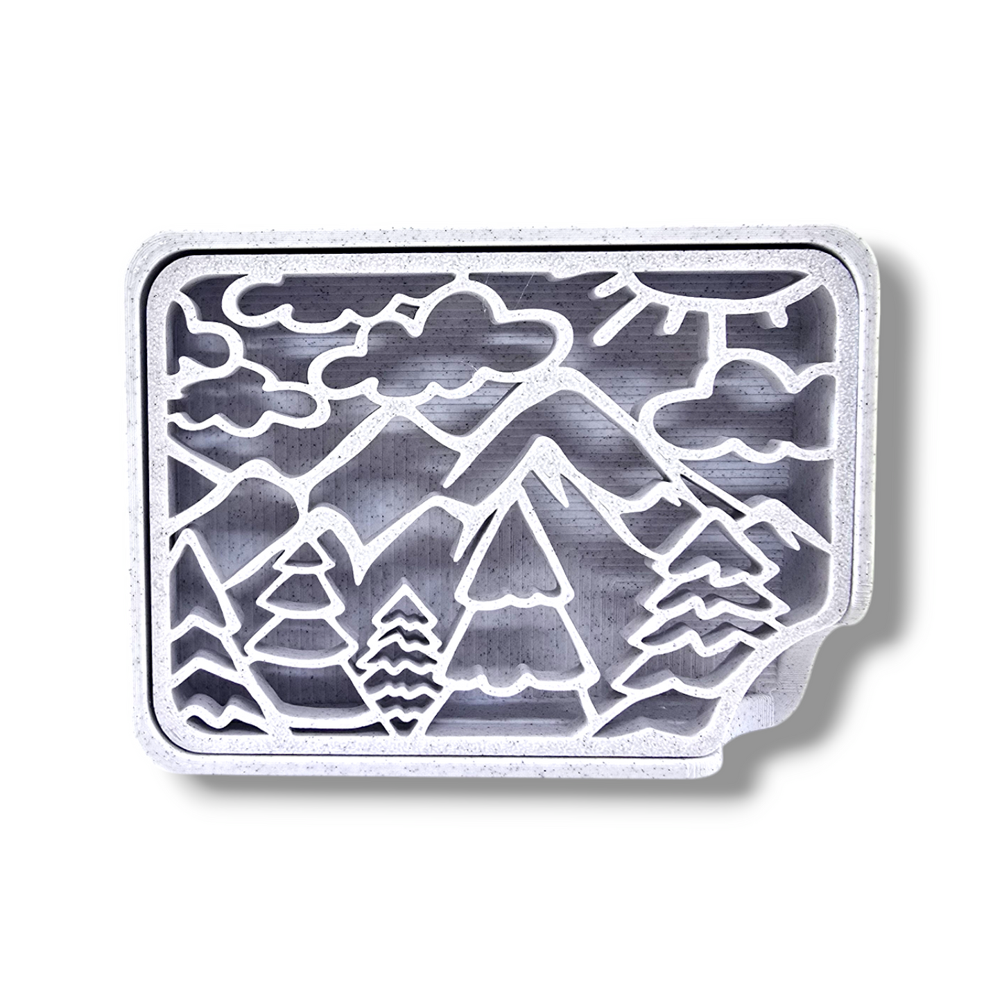 Mountain Scene Soap Dish | Two-Piece Design | Landscape Pattern | Custom Orders Available
