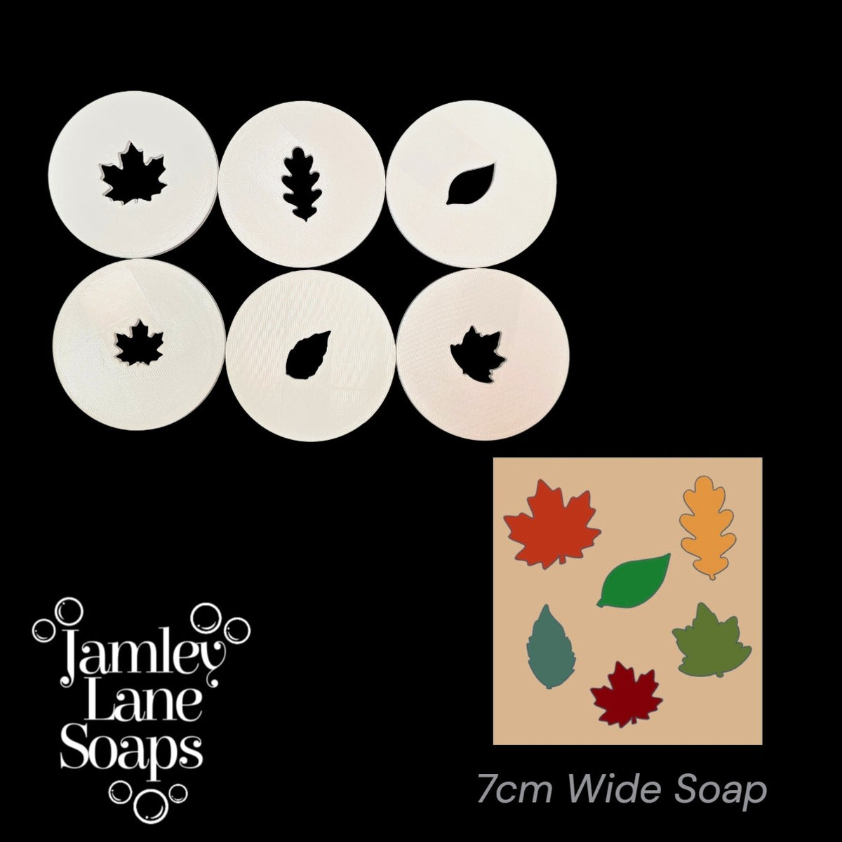 Fall Leaves Soap Dough Extruder Disc Set | 6-Piece Autumn Leaf Embed | Column Mold Alternative