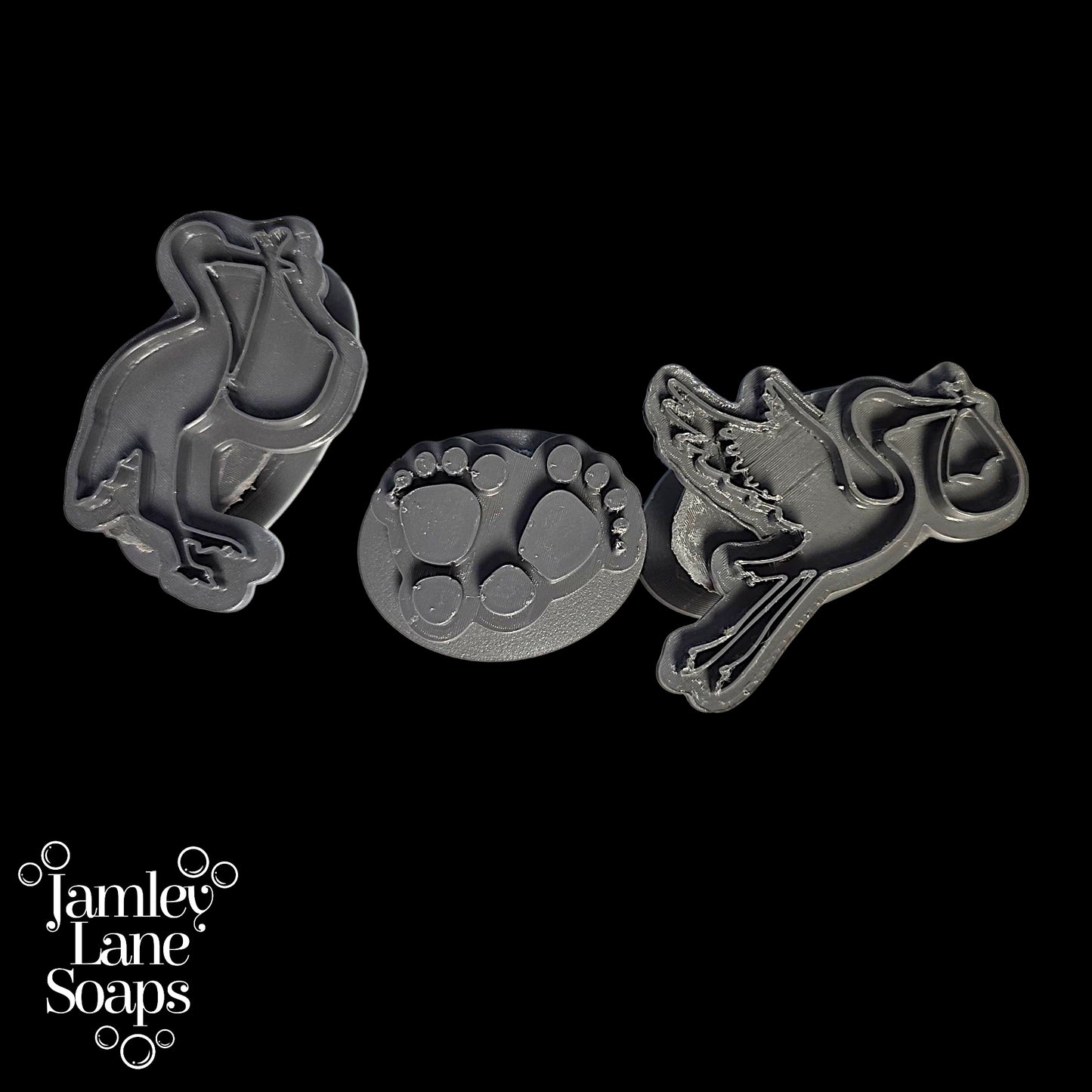 Baby Shower Stamps: Baby Feet and Storks with Bundle Soap Stamps
