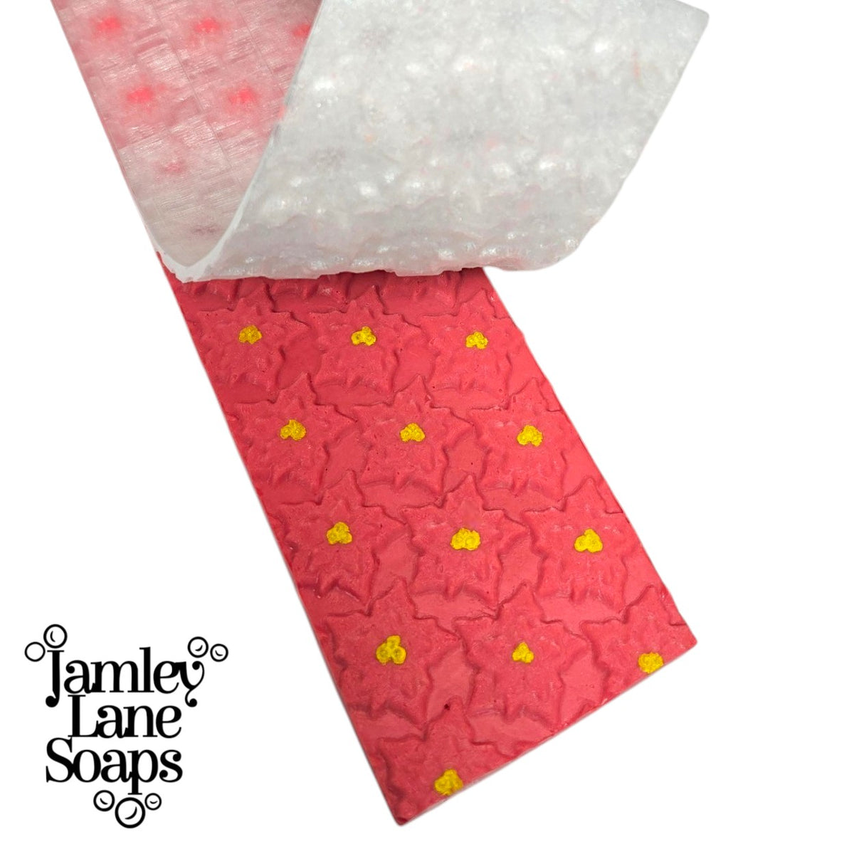 Christmas Poinsettia Soap Impression Mat | Holiday Floral Texture