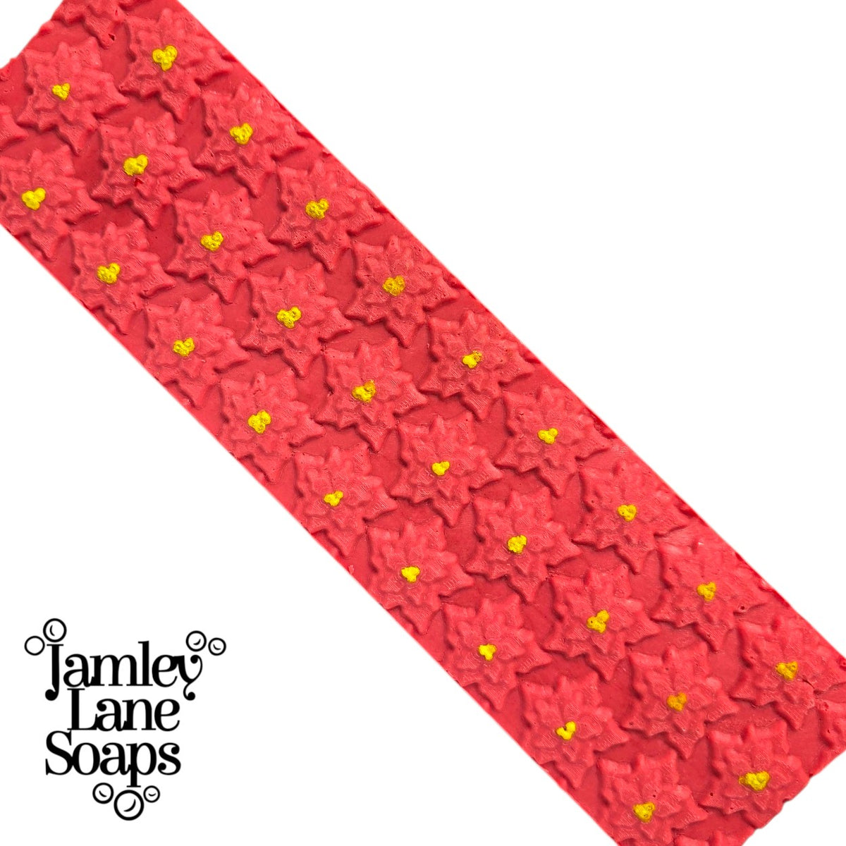 Christmas Poinsettia Soap Impression Mat | Holiday Floral Texture
