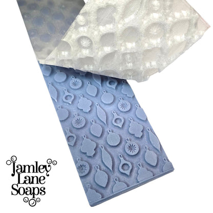 Vintage Holiday Ornaments Soap Impression Mat | Christmas