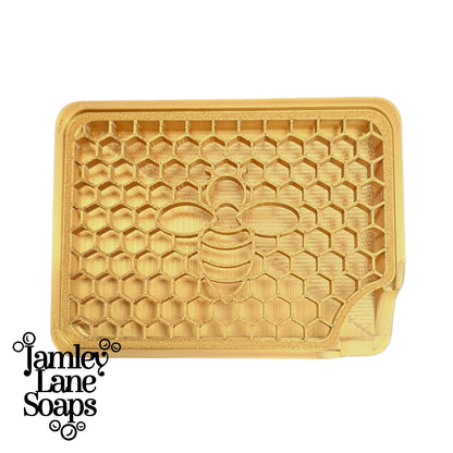 Honeybee Soap Dish | Two-Piece Design | Nature-Inspired Bee Pattern | Custom Orders Available