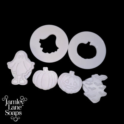 Halloween Friends Ghost, Pumpkin, Bats Extruder Discs and Stamp 6 Piece Set