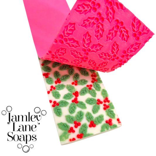 Holly Berries Soap Impression Mat Christmas Soapmaking Tools