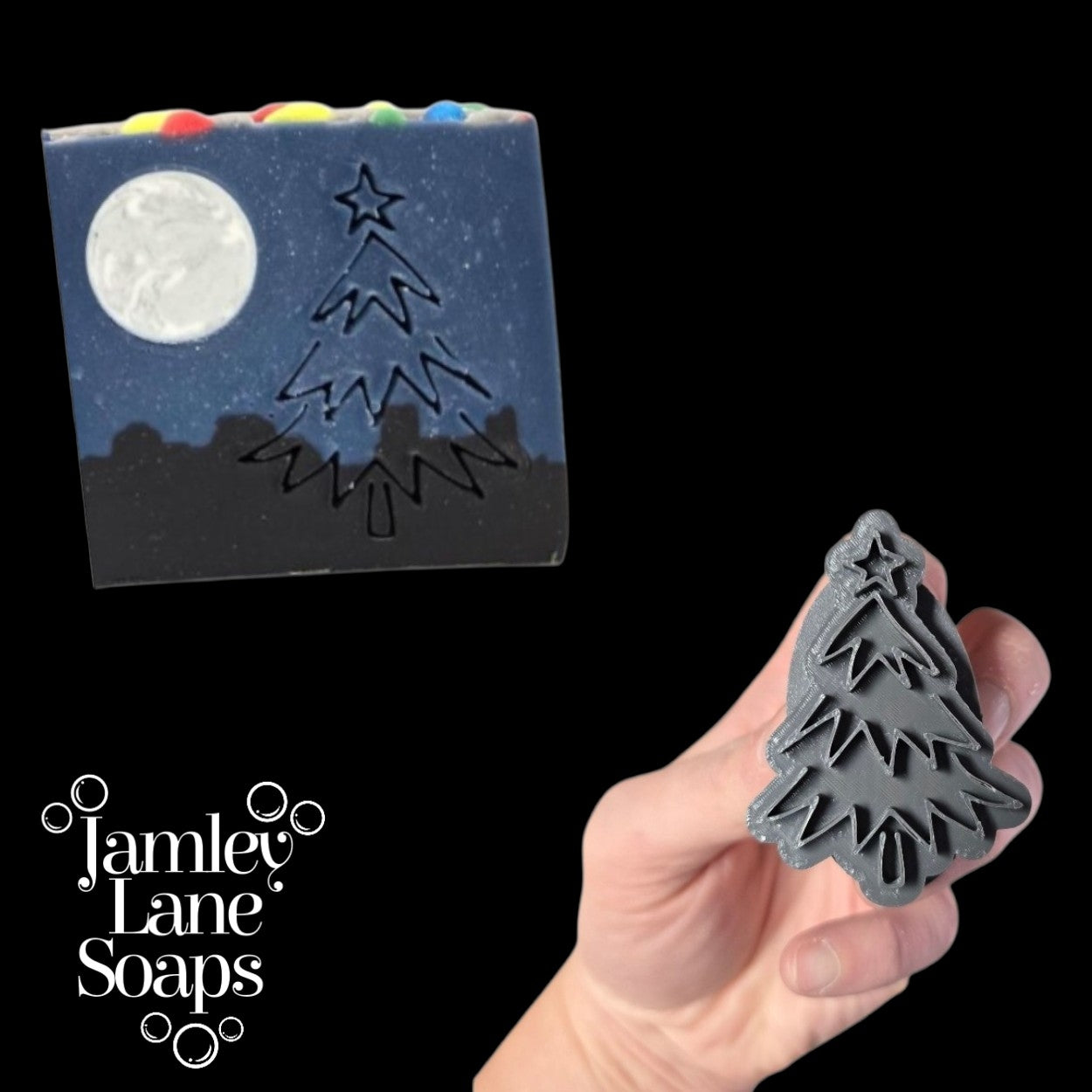 Festive Christmas Tree Soap Stamp | Cold Process Soap Stamp