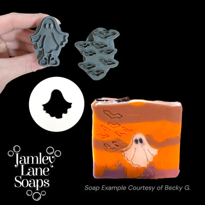 Halloween Friends Set: Ghost, Pumpkin, Bats Extruder Discs and Stamp Set