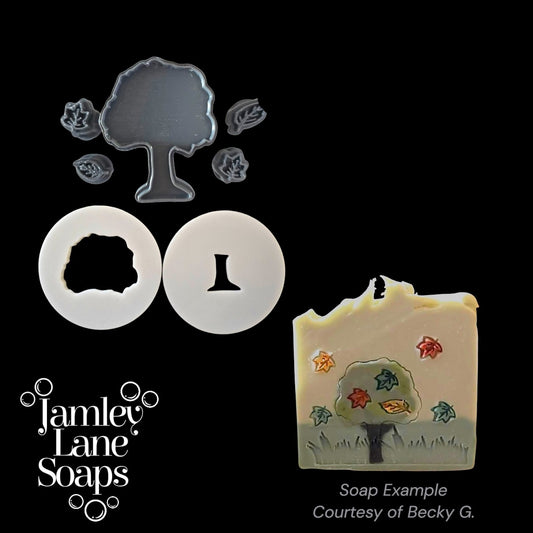 Tree and Leaves Soap Stamp and Discs Set