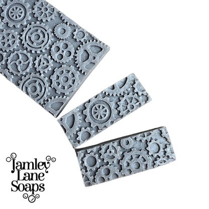 Steampunk Gears Custom Soap Impression Mat | Industrial Clockwork Texture