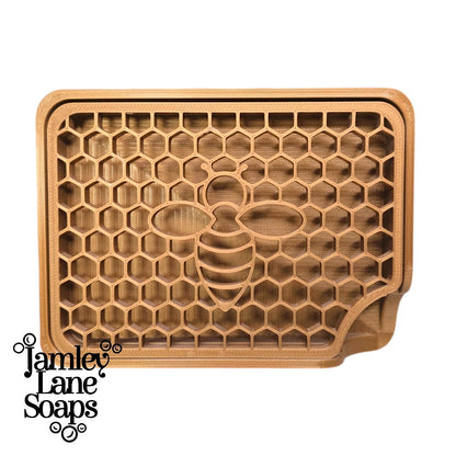 Honeybee Soap Dish | Two-Piece Design | Nature-Inspired Bee Pattern | Custom Orders Available