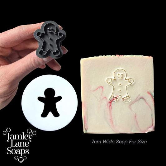 Gingerbread Man Extruder Disc and Stamp for Holiday Soaps