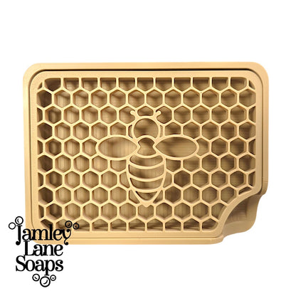 Honeybee Soap Dish | Two-Piece Design | Nature-Inspired Bee Pattern | Custom Orders Available