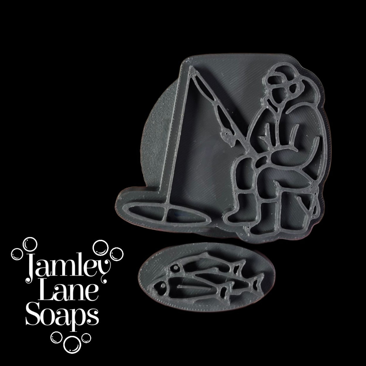 Ice Fishing Soap Stamps | 2-Piece Cold Process Soap Stamp Set