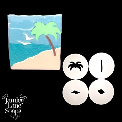 Palm Tree and Shells 4 Piece Extruder Disc Set