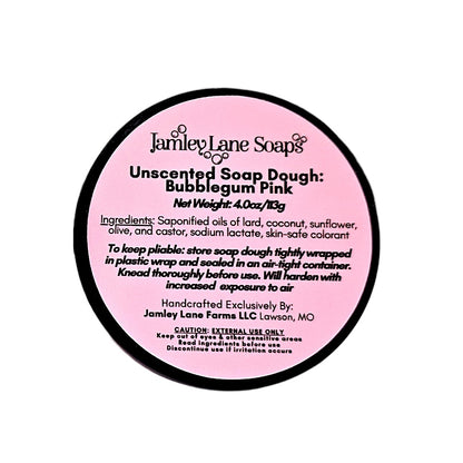 Bubblegum Pink Unscented Soap Dough | 4oz | Soap Flowers & Embeds