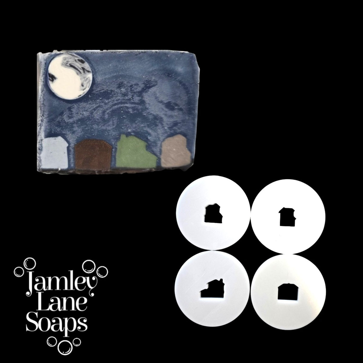 Mini Homes 4-House Soap Dough Extruder Disc Set | House Embed | Column Mold Alternative