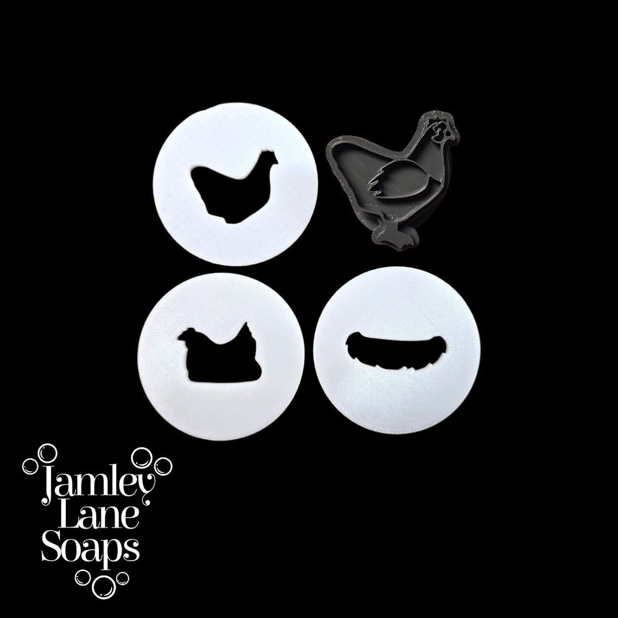 Chicken & Hen Soap Dough Extruder Disc & Stamp Set | Farm & Easter Soap Embed