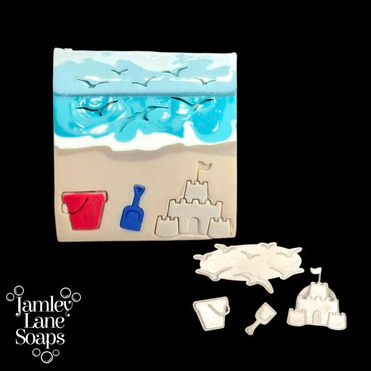 Sandcastle At The Beach Soap Stamps -4 Piece Set