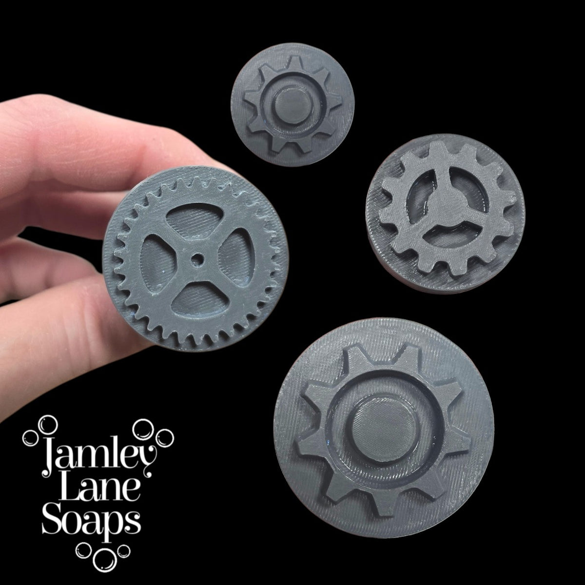 Steampunk Gear Soap Stamps | 4-Piece Cold Process Soap Stamp Set