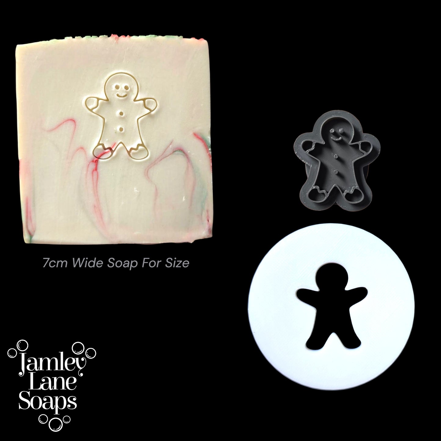Gingerbread Man Extruder Disc and Stamp for Holiday Soaps