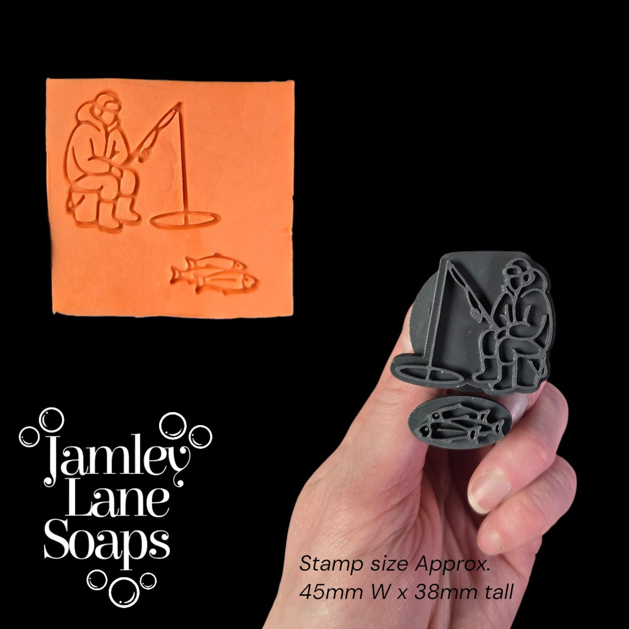 Ice Fishing Soap Stamps | 2-Piece Cold Process Soap Stamp Set