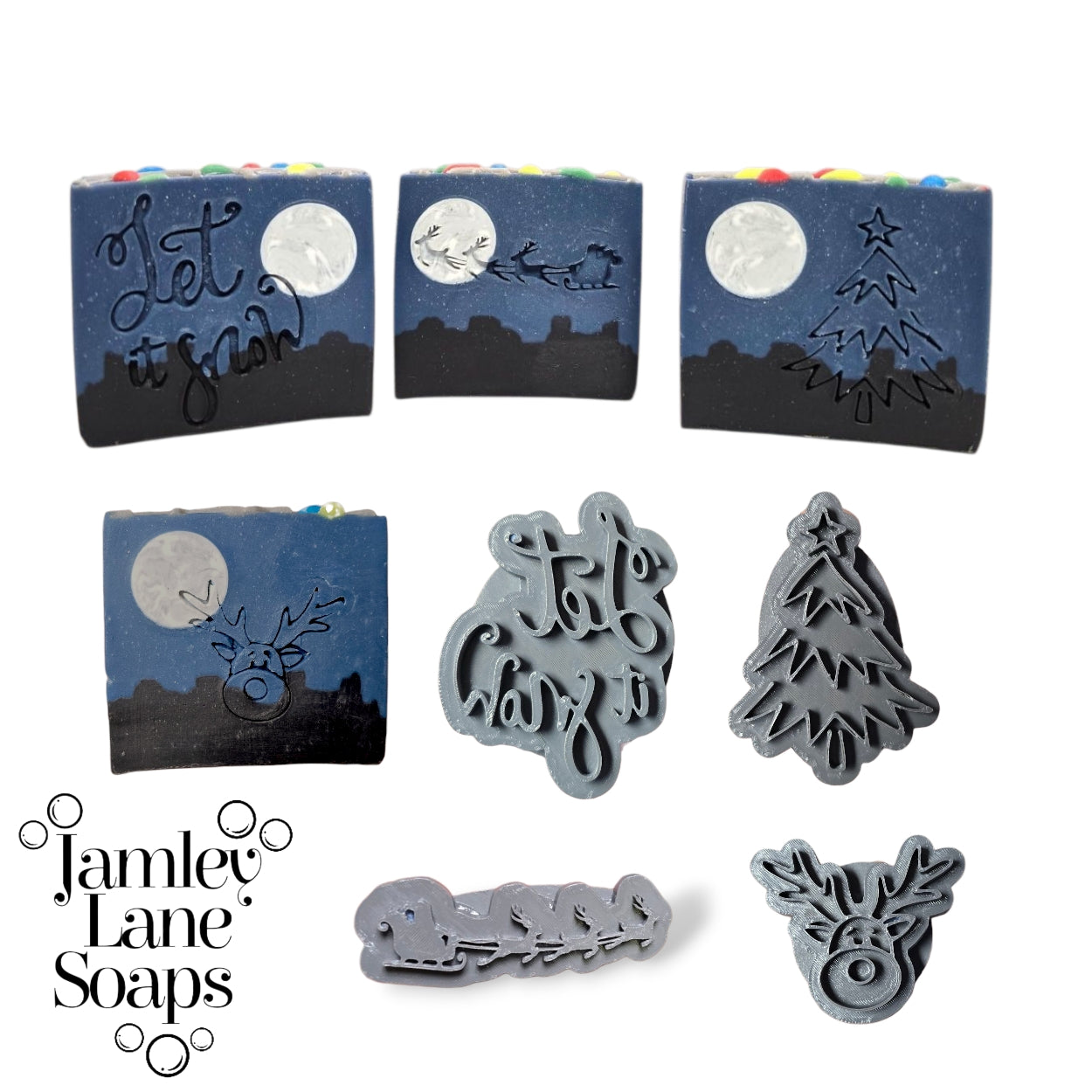 Festive Holiday Collection- 4 Soap Stamps