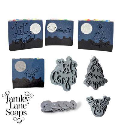 Festive Holiday Collection- 4 Soap Stamps
