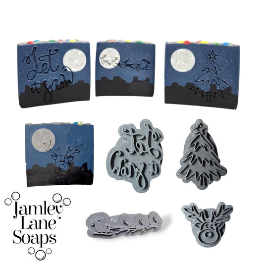 Festive Holiday Collection- 4 Soap Stamps