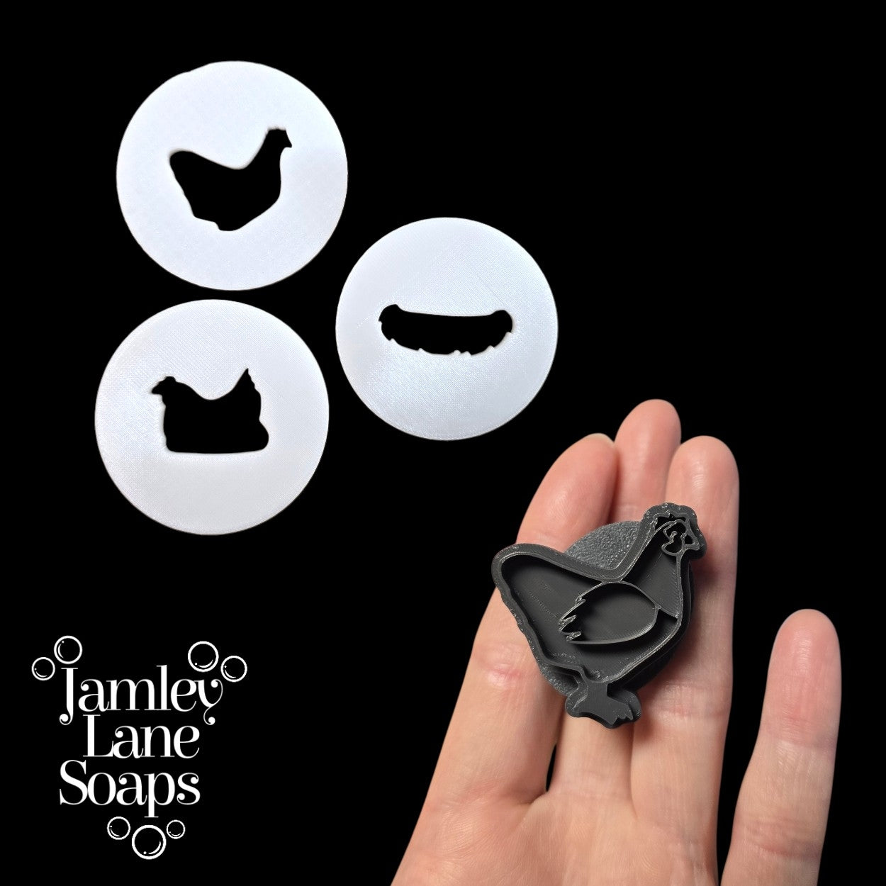Chicken & Hen Soap Dough Extruder Disc & Stamp Set | Farm & Easter Soap Embed