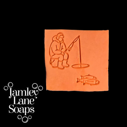 Ice Fishing Soap Stamps | 2-Piece Cold Process Soap Stamp Set