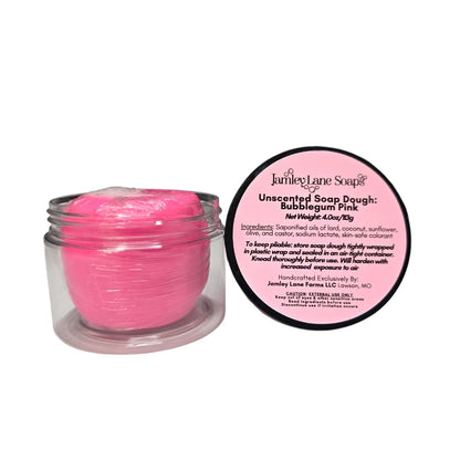 Bubblegum Pink Unscented Soap Dough | 4oz | Soap Flowers & Embeds