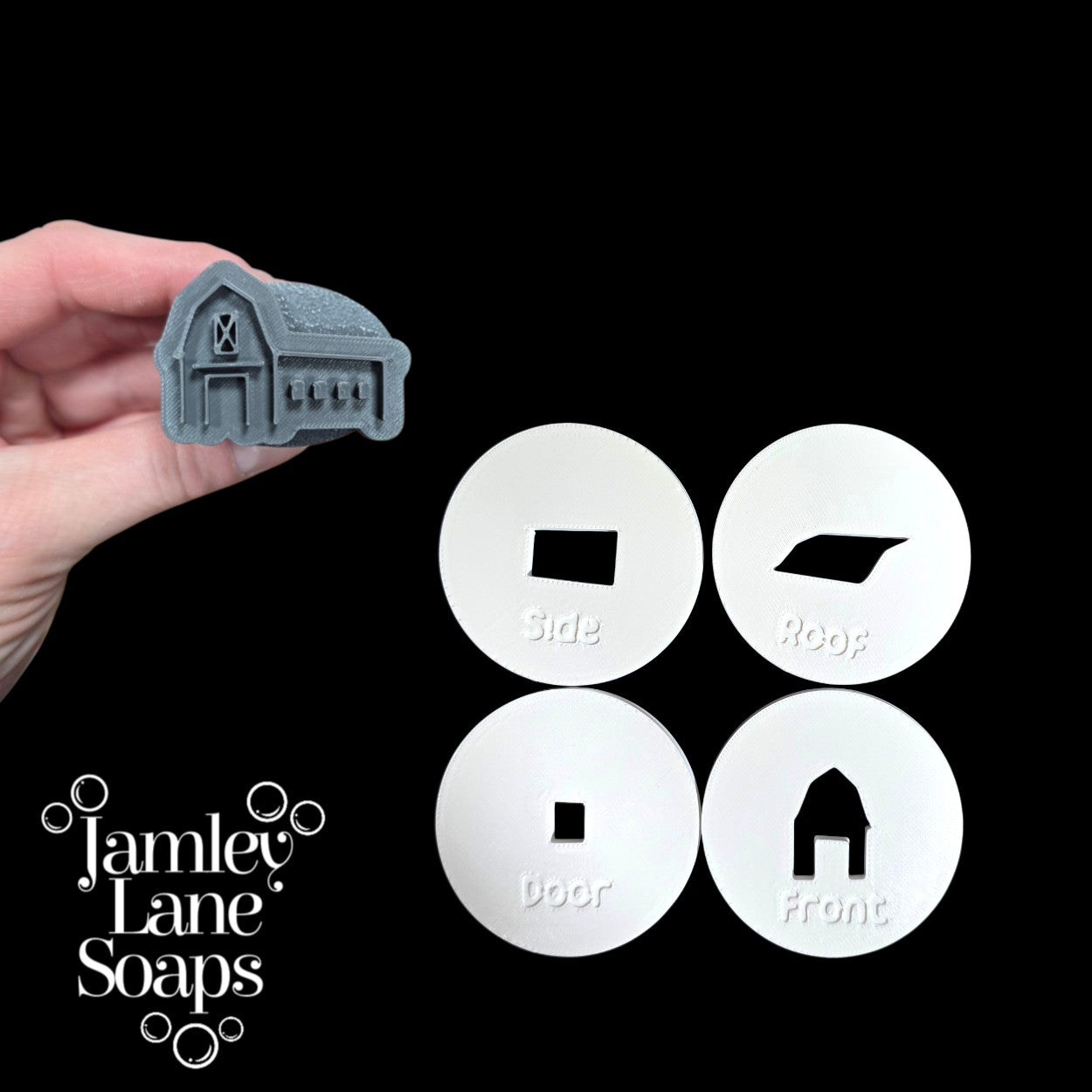 Red Barn Soap Dough Extruder Disc Set | 4-Disc Farm Soap Embed + Detail Stamp