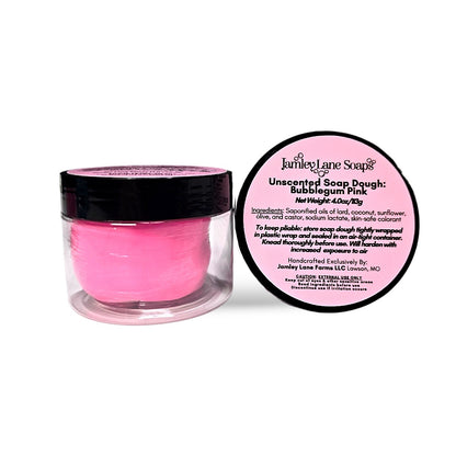 Bubblegum Pink Unscented Soap Dough | 4oz | Soap Flowers & Embeds