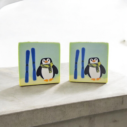 Penguin Goes Skiing Artisan Goat Milk Soap 3oz Bar