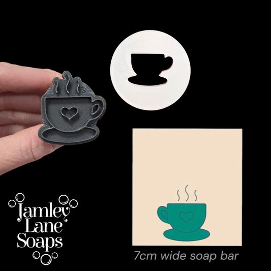 Teacup & Saucer Soap Stamp and Extruder Disc Set | Cold Process Soap Embed