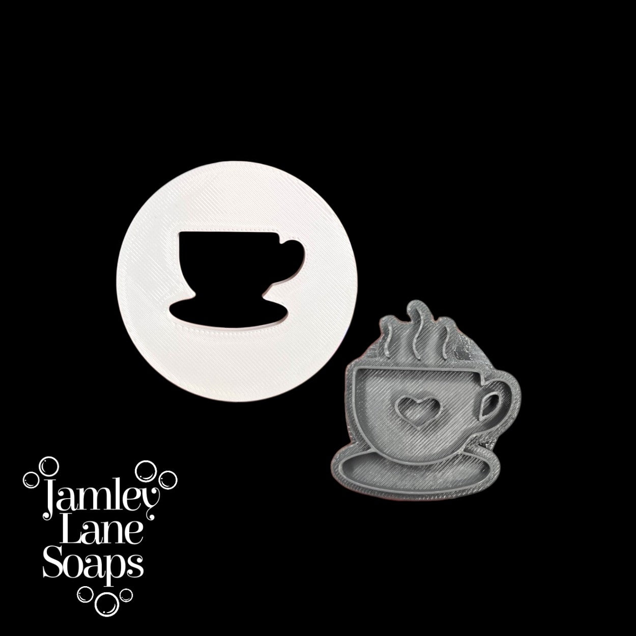 Teacup & Saucer Soap Stamp and Extruder Disc Set | Cold Process Soap Embed