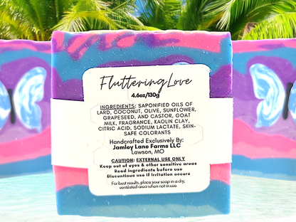 Fluttering Love Goat Milk Artisan Soap 4oz Bar