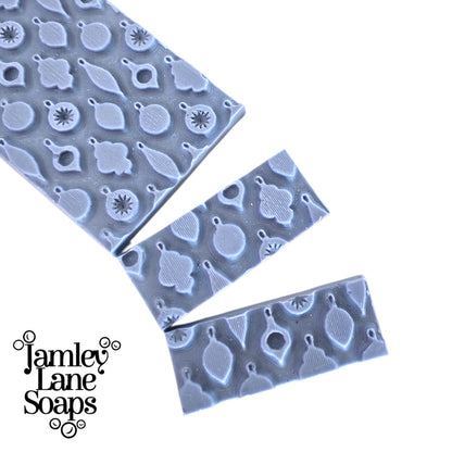 Vintage Holiday Ornaments Soap Impression Mat | Christmas