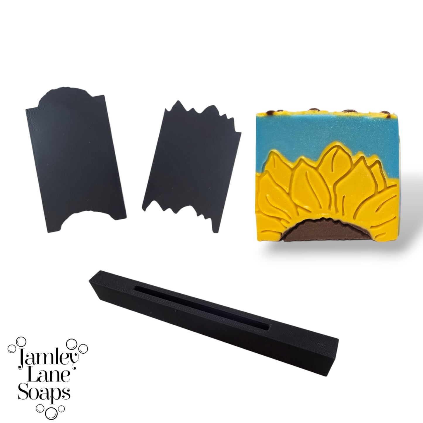 Two Piece Sunflower Double Sided Soap Scraper