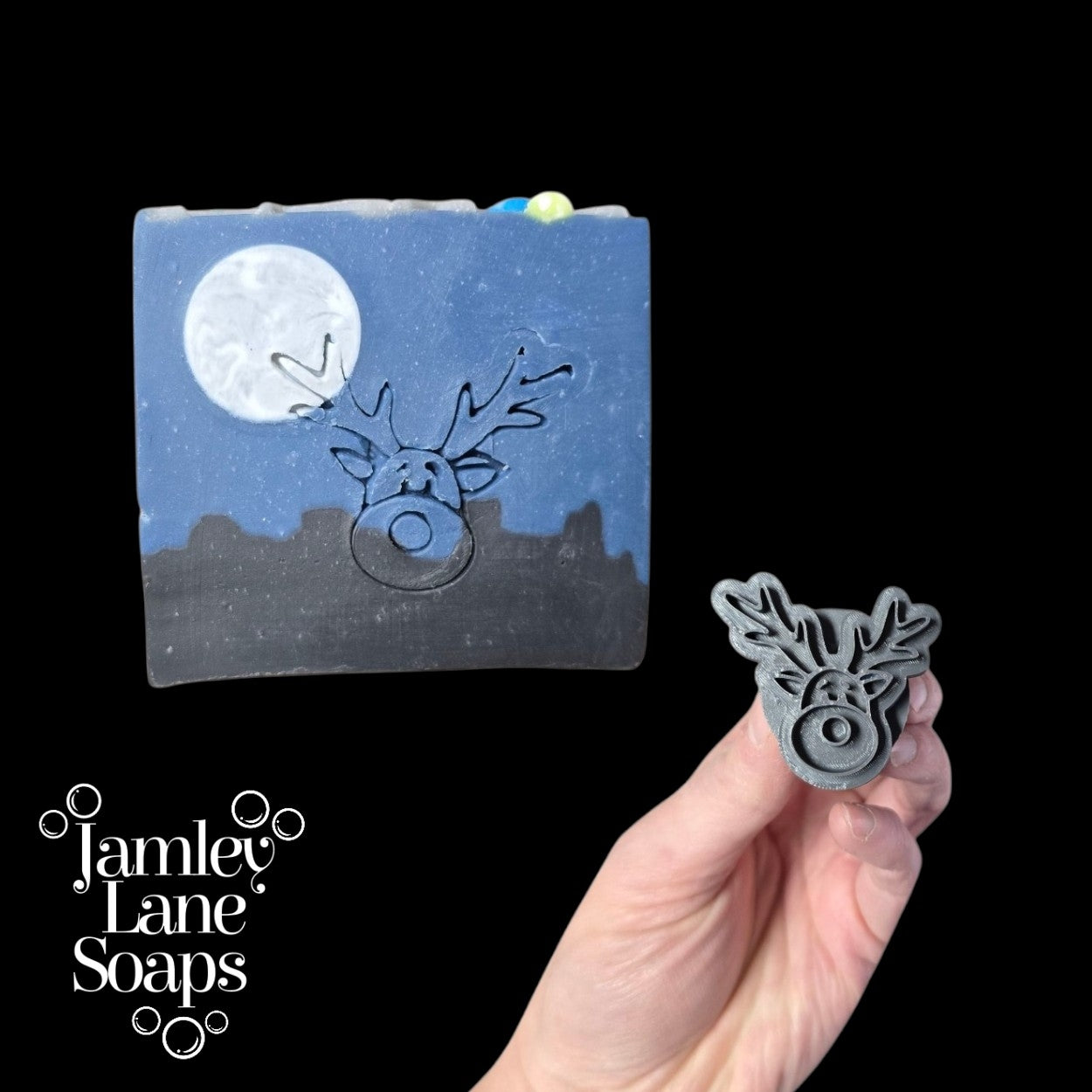 Reindeer Face Soap Stamp | Christmas Cold Process Soap Stamp