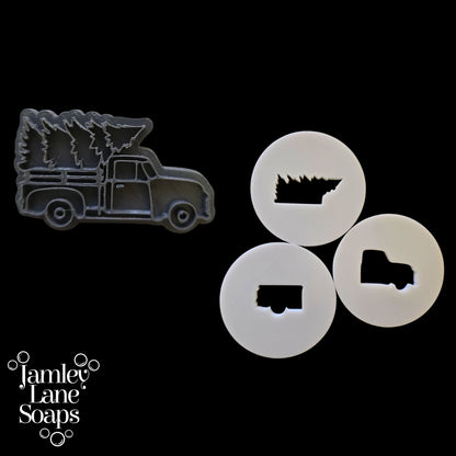 Christmas Truck Soap Stamp and Extruder Disc Set